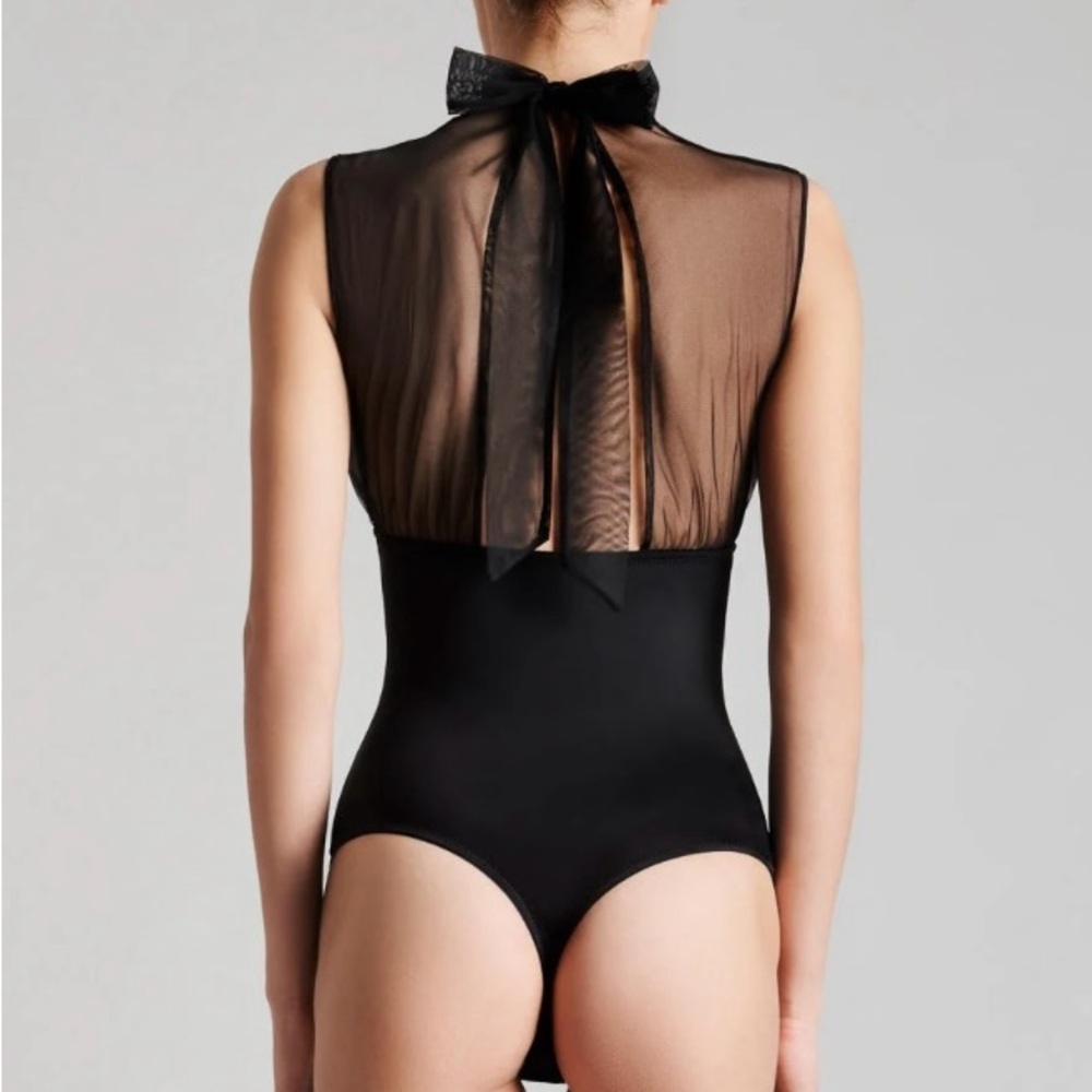 Elegant Black Sheer Bodysuit